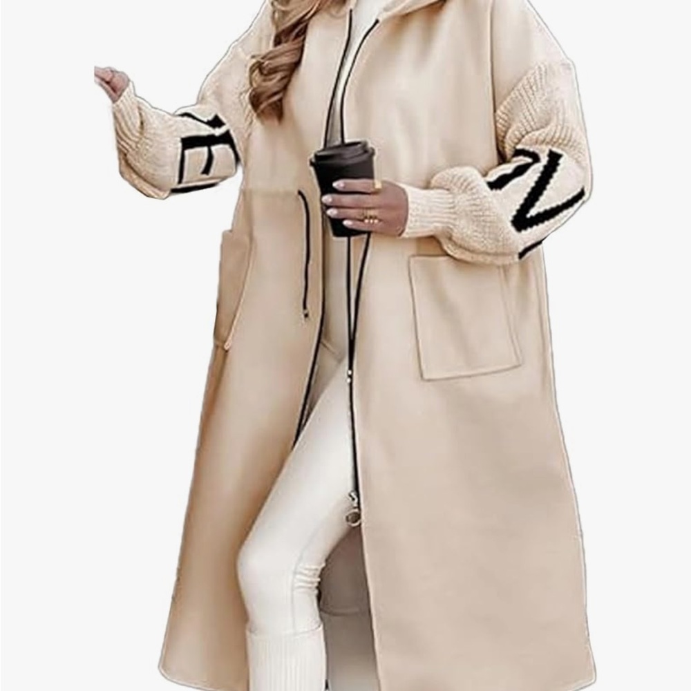 As seen on TikTok! An AI Product that Holds Up! Trench Coat with Knit Sleeves